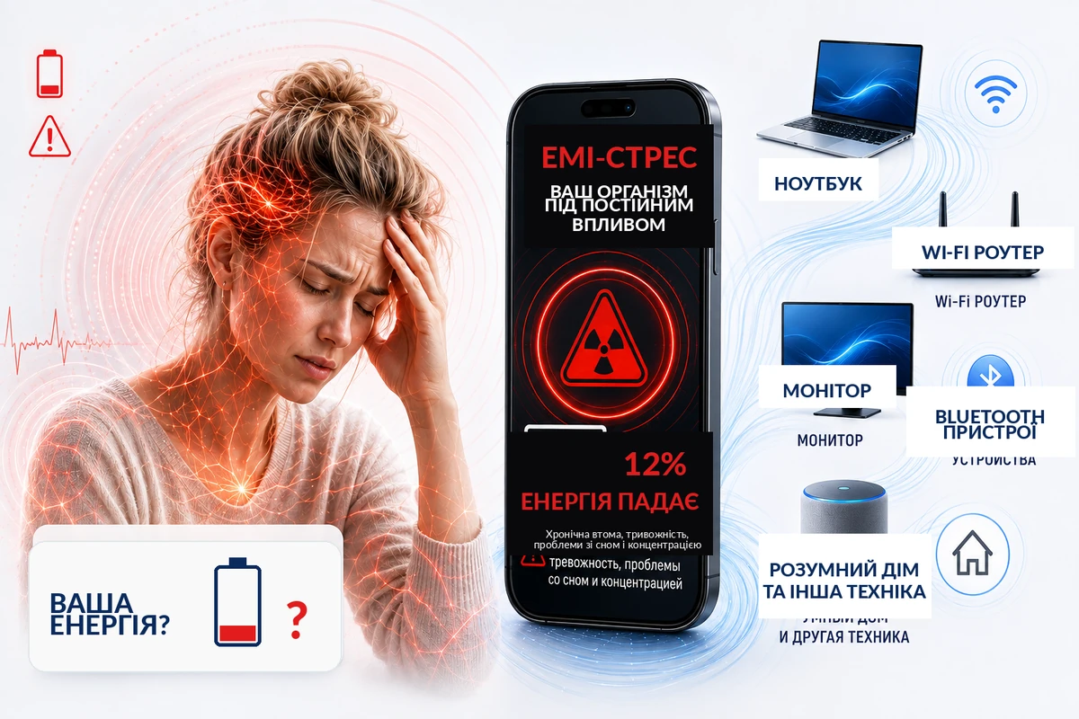 ЕМІ-стрес, зниження енергетичного ресурсу та цифрова техніка навколо людини